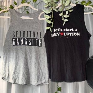 Spiritual Gangster Black and Gray Tanks size S